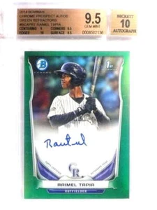 2014 Bowman Chrome Green Refractor Raimel Tapia auto rc #D33/75 BGS 9.5 - Picture 1 of 1