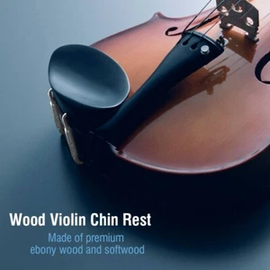 Riposo mento legno di ebano con strisce e staffa in legno tenero per musica per violino taglia 4/4 - Foto 1 di 12