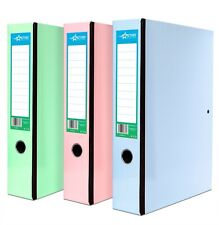 5 x Office Box Files Pastel Colour Pull & Catch Lock Spring Foolscap-