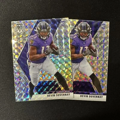 2020 Panini Mosaic Devin Duvernay Silver Mosaic Prizm RC #232 Lot - Ravens - Image 1 of 3