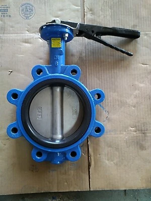 Tuerca de válvula mariposa de 6" con orificios de alineación Disco inoxidable Viton Asiento con asa Foto 1 de 4