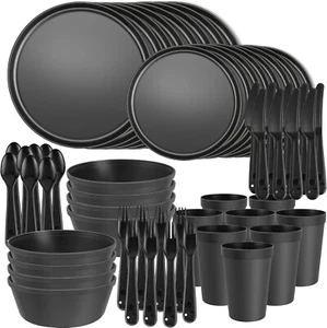 40-Piece Kitchen Plastic Dinnerware Set, Service for 8, Includes Dinner Plates, - Picture 1 of 8