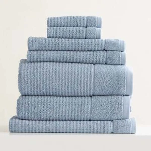 Cambridge Waffle Towel Sets Blue Mirage - Picture 1 of 9