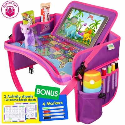 Kids Car Seat Travel Tray - Activity Tray Table For Toddler - Baby Travel Desk - Image 1 of 4