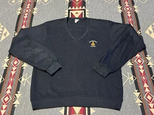 Champion Hilton Head Island Sweater Sz S Navy V-Neck USA 80s 90s T17 - Picture 1 of 8
