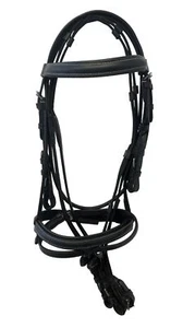 Banda para nariz y cejas Adams-Tack Bridle elevada negra/marrón-completa, mazorca, pony, shetty - Imagen 1 de 1
