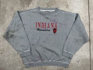 Vintage Indiana University IU Hoosiers Crewneck Sweatshirt Embroidered Size XL 