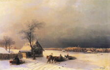 Oil Painting repro Ivan Aivazovsky  Moscow in Winter from the Sparrow Hills