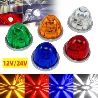 LED Watermelon Light Trailer Side Marker Clearance Light Red Amber RV Truck Lamp - Image 1 of 4