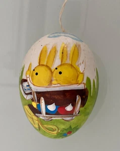 Huevo de Pascua pollo Pascua arbusto de Pascua colgante de Pascua hecho a mano 334/21 - Imagen 1 de 2