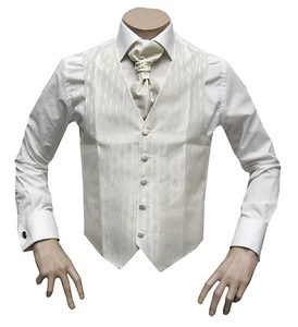 Hochzeitsweste mit Plastron 3 Teilig Gr.52 Creme/Ivory - Bild 1 von 7