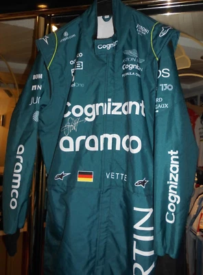 "SEBASTIAN VETTEL" AUSTON MARTIN" HANDSIGNIERTER RENNOVERALL (REPLICA);"CHARITY" - Bild 1 von 4