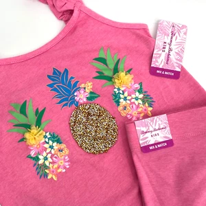 TOMMY BAHAMA KIDS Girl's Size M (7/8) Beaded Pineapple Tank/Bike Shorts Set NWT - Picture 1 of 10
