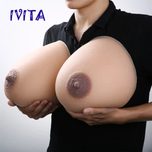 IVITA 16XL Huge Silicone Breast Forms Prothesis Drag Queen Large Real Boobs - Picture 1 of 9
