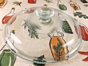 PYREX Glass Lid G-1-C Clear Round Replacement 9 Inch Round Lid G1C French White - Picture 1 of 5