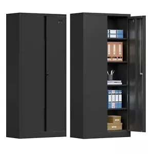 Metal Garage Storage Cabinet with 2 Lock Doors for Workshop/Garage Tool Cabinet - Picture 1 of 16