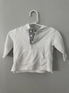 Janie and Jack Toddler Boy 2T White Shirt Long Sleeve With Hood - Picture 1 of 3