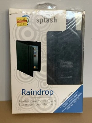 Funda de cuero negra Splash Raindrop para iPad Mini incluye pantalla de máscara Foto 1 de 4