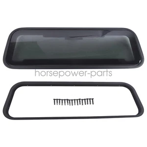 33.5" W x 10.5" H Tinted RV Window + Net Screen and Trim Ring Aluminum frame NEW - Picture 1 of 12