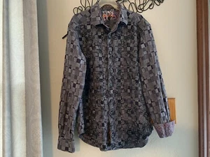 Camisa Robert Graham Para Hombre Colorida Patchwork Look Bordada Botones Talla M - Imagen 1 de 12