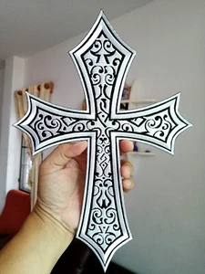 Crucifixion Jesus art Cross god Christian symbol Embroidered Iron-On Sew patch - Picture 1 of 6