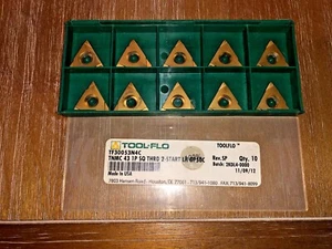TOOL FLO CARBIDE INSERTS TNMC 43 1P SQ THRD 2-START LH GP50C QTY 10 - Picture 1 of 1