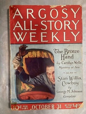 Argosy All-Story Weekly October 31, 1925 Vintage Pulp Carolyn Wells, G. Johnson - Image 1 of 3