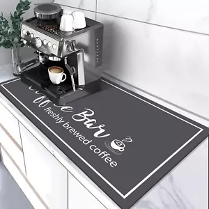 Dish Drying Mat 17"x32" Absorbent Coffee Bar Mat for Countertops Coffee Bar A... - Picture 1 of 8