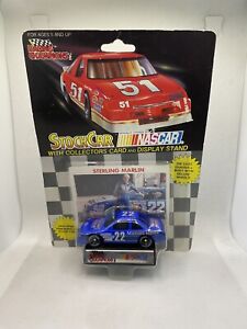 Racing Champions 1992 #22 Sterling Marlin 1:64 Blue Ford Car Collector Card RARE