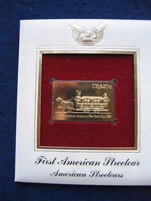 1983 First American Streetcar Gold GOLDEN FDC Replica Cover STAMP - Image 1 of 3
