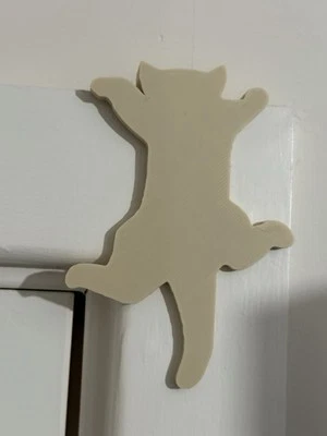 Arte decorativo adhesivo de silueta de gato | Topper de marco de puerta estampado en 3D [BEIGE] Foto 1 de 3