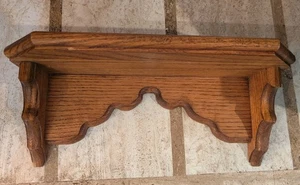Estante de pared de madera maciza de roble de colección hecho a mano rústico festoneado 13,5"x6"x5" - Imagen 1 de 16