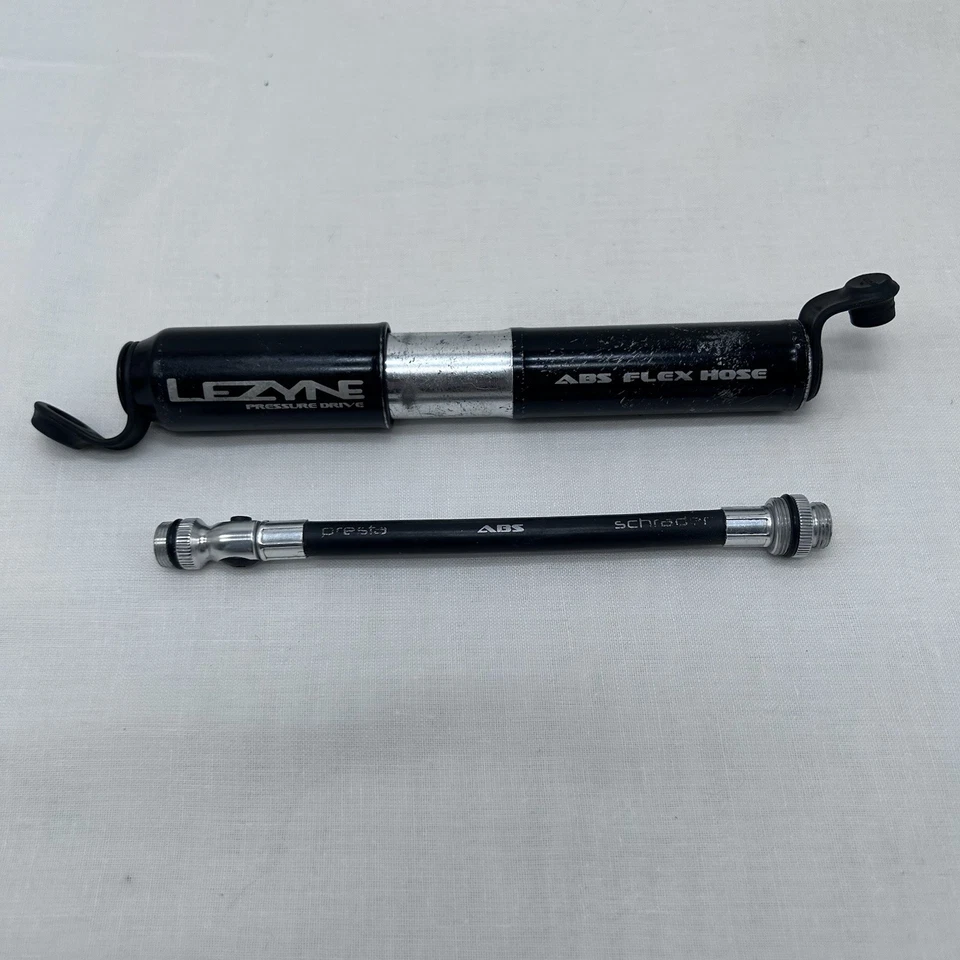 Lezyne ABS Pressure Drive Mini Frame Pump Small: Black/Polished Silver Road Bike - Image 1 of 4