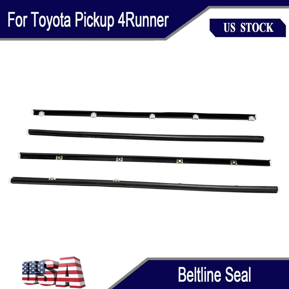 For 1984-89 Toyota Pickup 4Runner New Front Inner & Outer Belt Weatherstrip Kit Foto 1 de 4