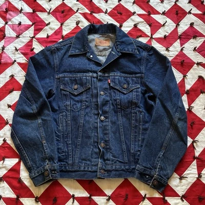 Vintage Levi’s 70506 Denim Trucker Jacket Mens 38 1980s Dark Wash Used - Image 1 of 4