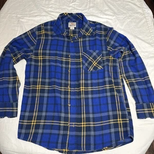 Field & Stream Flannel Shirt Men's Medium Blue Plaid Button Up Long Sleeve - Picture 1 of 5