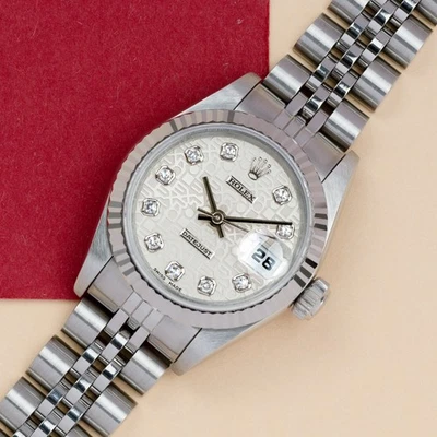 Rolex Lady-Datejust 26 | Box & Papers | Like New | Silver Diamond | 69174 (1997) - Bild 1 von 4