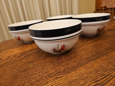 Cuencos cardinales de gres artesanal popular de 6" de diámetro por Scotty Z. Cantidad 4 Foto 1 de 4