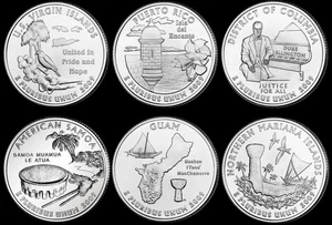 2009 D QUARTER SET DC & US TERRITORIES (6) Coins Uncirculated !Free Shipping! - Picture 1 of 2