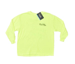 Salt Life Aztec Fish Long Sleeve Performance T Shirt Youth Size S Neon Green NEW - Picture 1 of 8