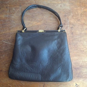 Jane Shilton Vintage leather clutch hand bag, Made in England 26cm x 22cm - Picture 1 of 8