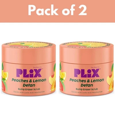 Plix Peaches & Lemon Detan Bump Eraser Scrub Removes Tan & Restores Skin 200gm - Image 1 of 4