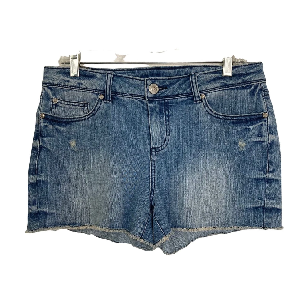 Pantalones Cortos LC Lauren Conrad Para Mujer 10 Denim Lavado Medio Corte Azul  Foto 1 de 4