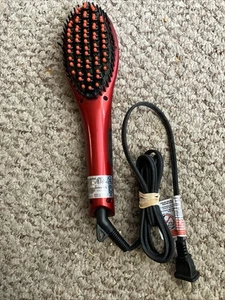 Esplee Hot N' Straight Ceramic Hair Straightening Brush Red Frizz Control - Picture 1 of 3