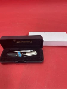 Browning model 300 Presentation lock back Black micarta with turquoise inley - Picture 1 of 9