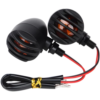 Motorcycle Grill Style Amber LED Turn Signal Indicator Light 2pcs for Suzuki - Image 1 of 4