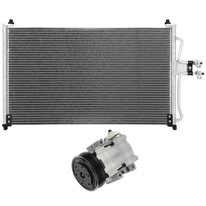 AC Condenser & AC Compressor Cooling Kit For 2001-2004 Ford Escape Mazda Tribute - Picture 1 of 10