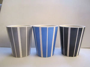 Vintage Waechtersbach Cup Set Lot of 3 Striped Black Gray Blue West Germany - Picture 1 of 12