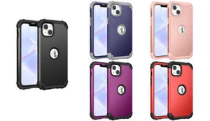 Heavy Duty Shockproof Case Cover For iPhone 15 14 13 12 11 Pro Max XR 8/7 Plus - Picture 1 of 56