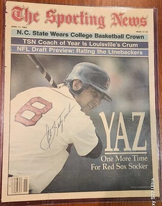 Carl Yaztrzemski Autographed The Sporting News April 1983  front page only  VG- - Picture 1 of 3